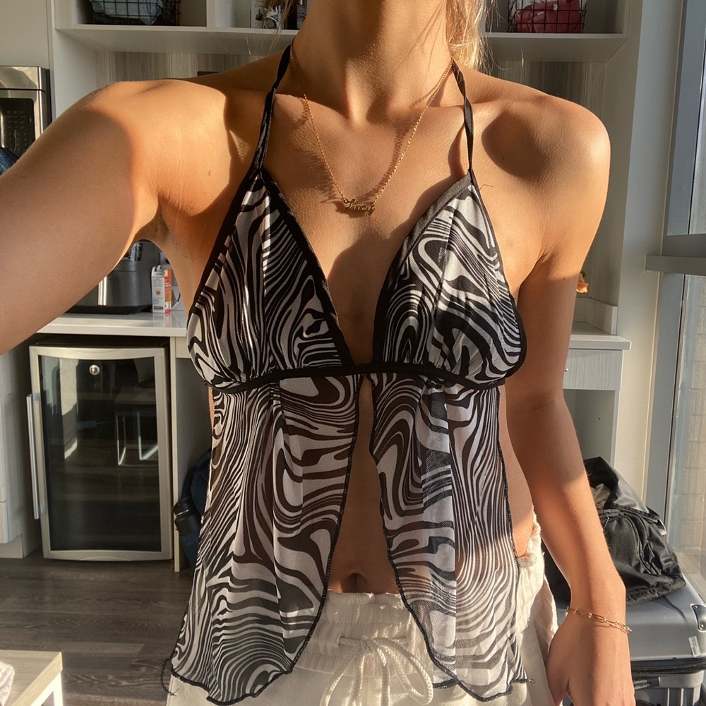 Adika zebra tie-back top